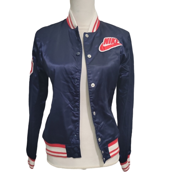 Nike Jackets & Blazers - Nike Varsity Silky/Satin Bomber Jacket Size Medium
